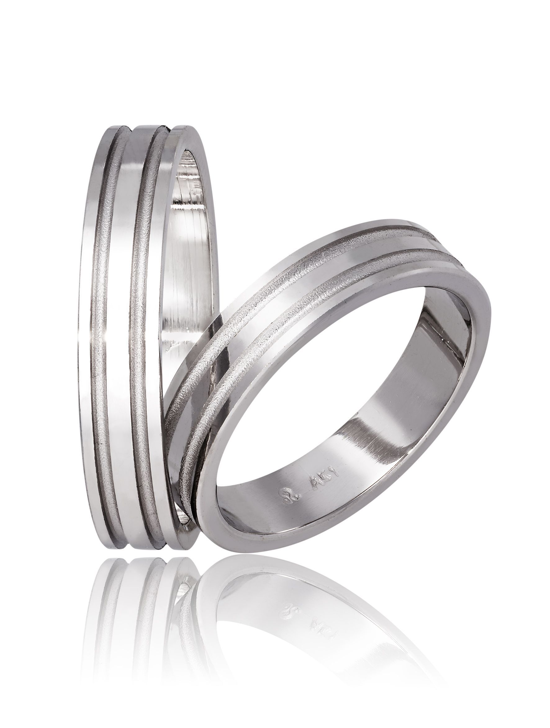 White gold wedding rings 4.5mm  (code 751)
